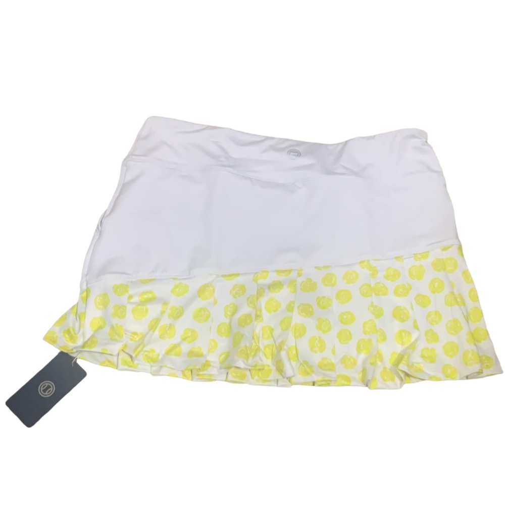 40 Lime Wild Flower Skirt white with‎ sunny yellow flowers a LG NWT tennis 🎾